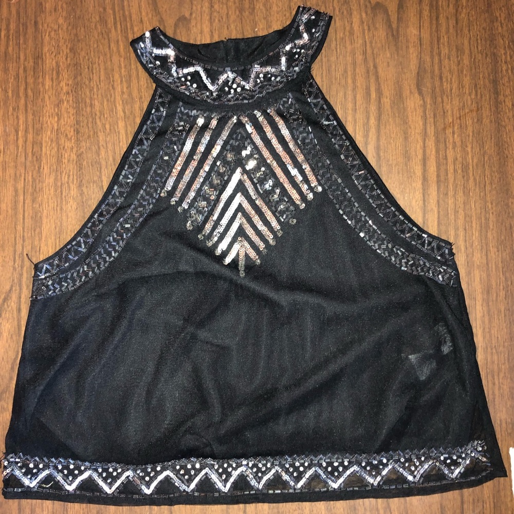 Black sequin top